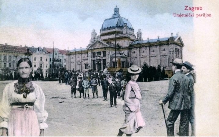 Razglednica Zagreb 1910. godine. Umjetnički paviljon